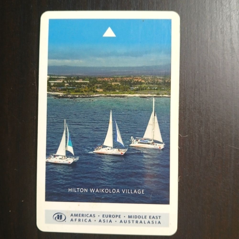 Hilton Waikoloa Village Hawaii Key Card Room Key Memorabilia Sailboat View